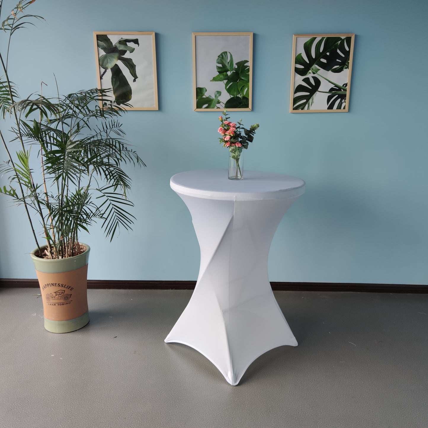 Spandex Cocktail Table Cloth White 30" X 42"