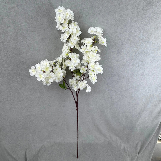 Ivory Silk New Pastoral Large Cherry Blossom Branch RosesHQ.com