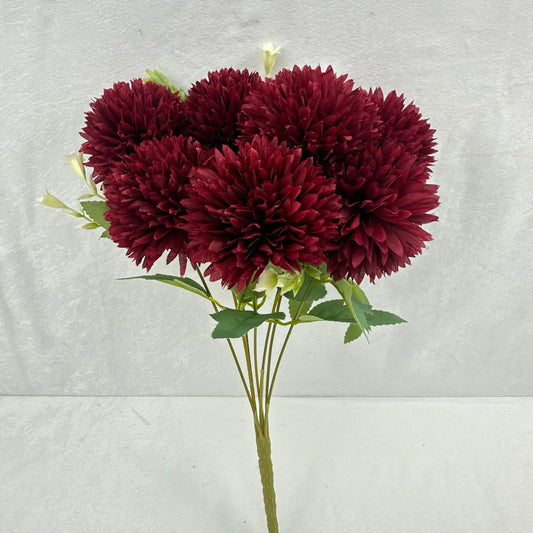 Red Silk Needle Chrysanthemum Bush - 7 Heads RosesHQ.com