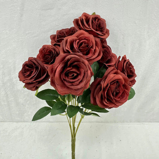 Brown Silk Wedding Rose Bush - 9 Heads RosesHQ.com