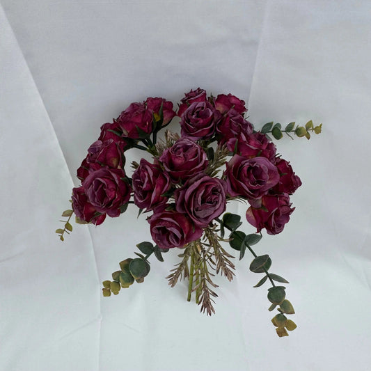 Purple Silk Burnt Edge Rose Bud Bush - 20 Heads RosesHQ.com