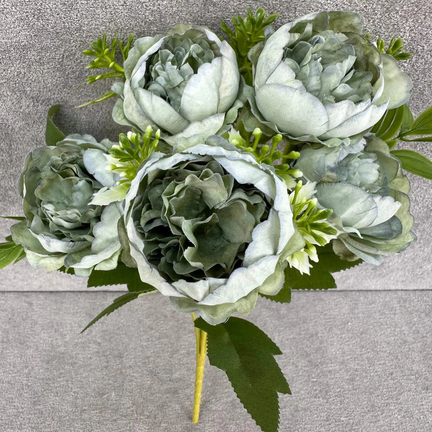 Green Silk Round Peony Bush - 5 Heads RosesHQ.com