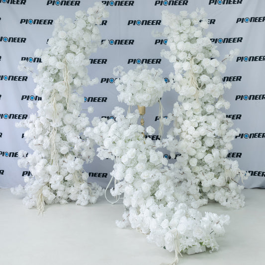 White Rose, Hydrangea & Cherry Blossom Spring Floral Runner