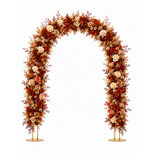 Arch Round Mesh White With Red And Green Flowers 150Cm