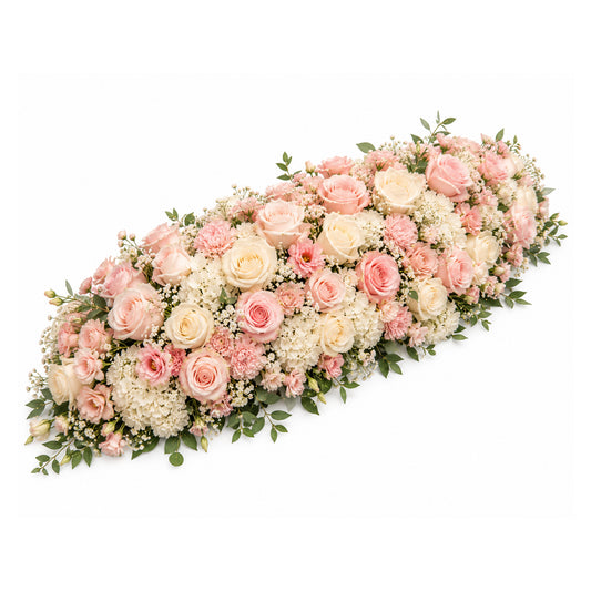 Flower Runner Blush Pink And Cream