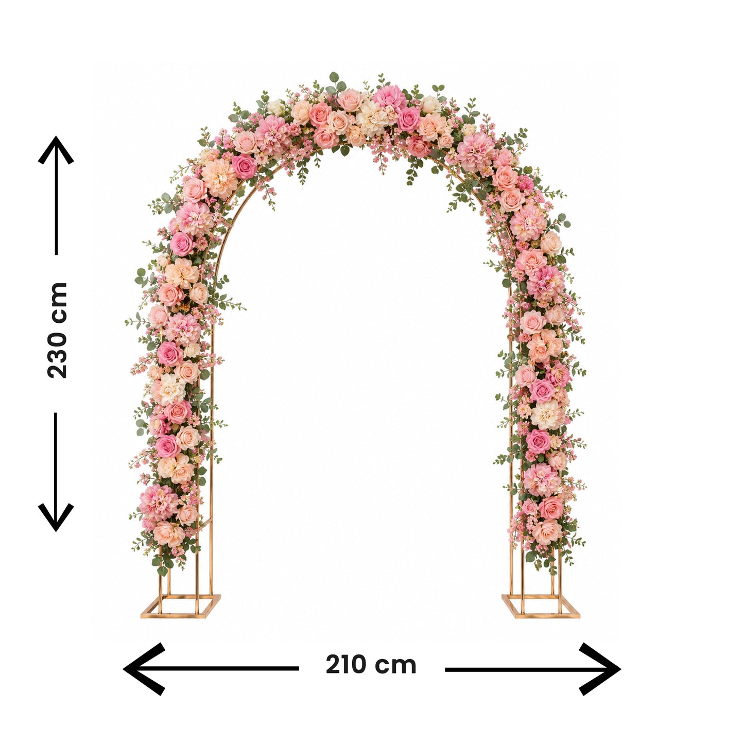 Flower Arch With Metal Flower Stand Pink And Peach 210Cmx230Cm