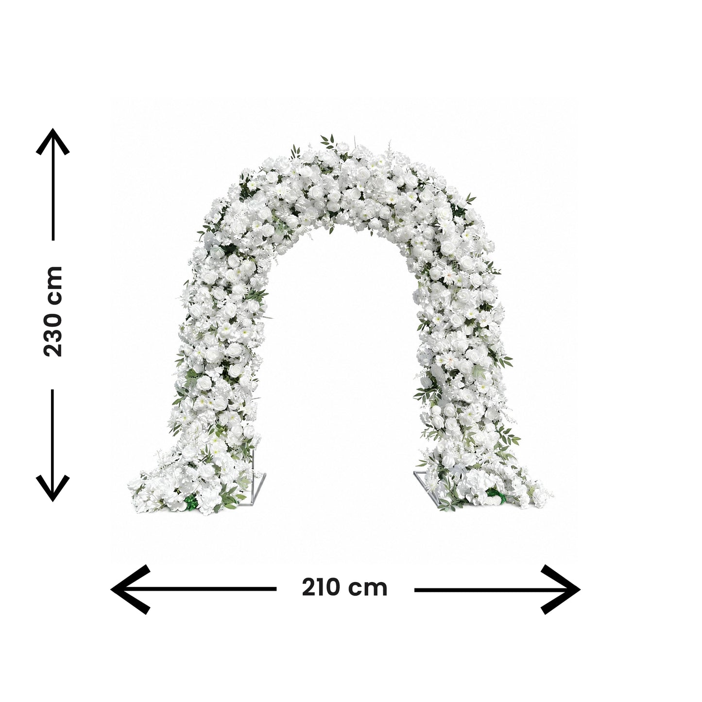 Flower Arch With Metal Flower Stand White Baby'S Breath And Green 210Cmx230Cm