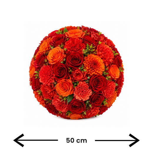 Flower Ball Red And Orange 50Cm
