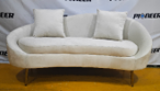 White Curved Loveseat - 160 x 89 x 80 H cm