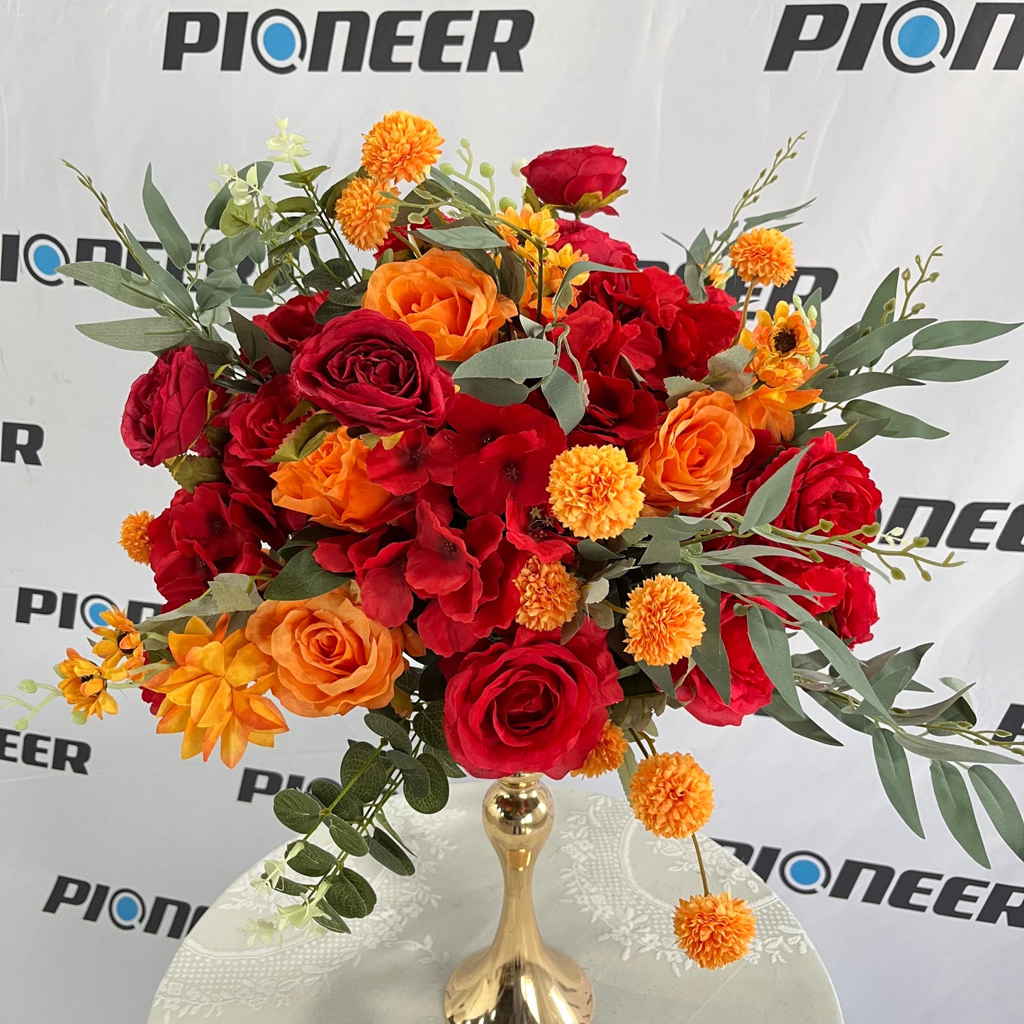 Flower Ball Red And Orange 50Cm