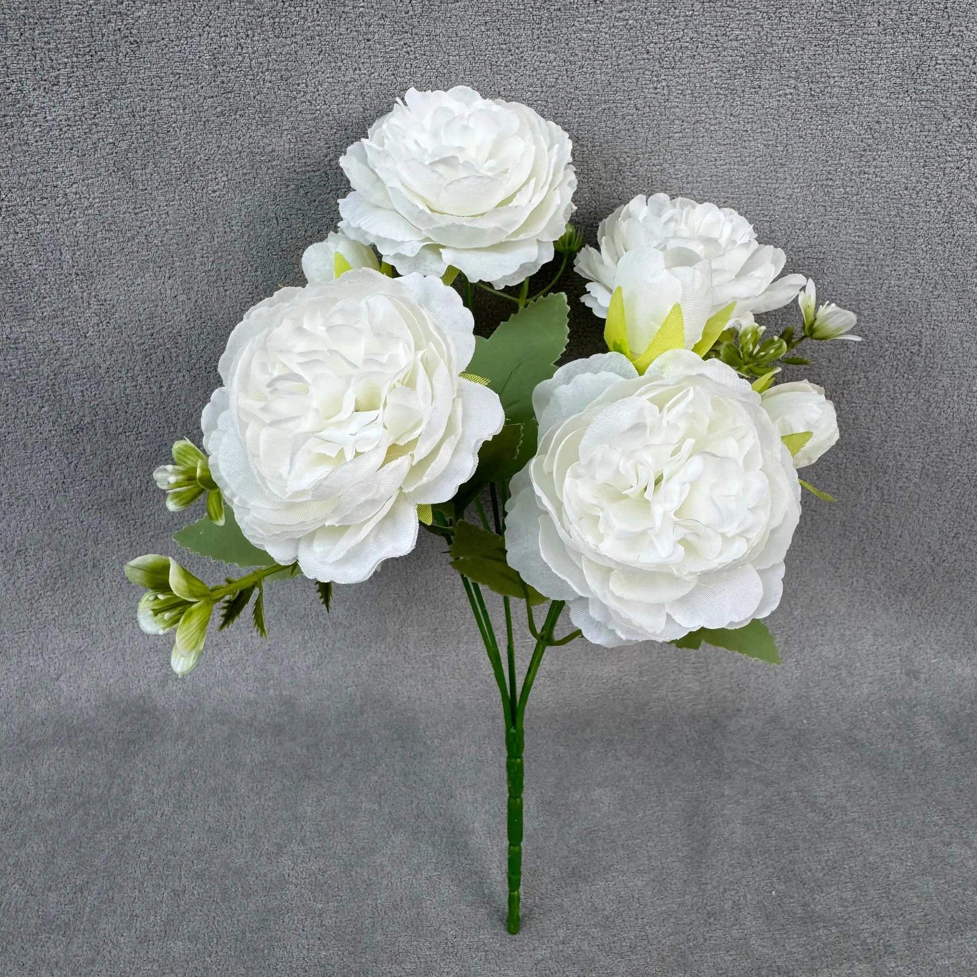 White Silk Peony Bush - 5 Heads RosesHQ.com