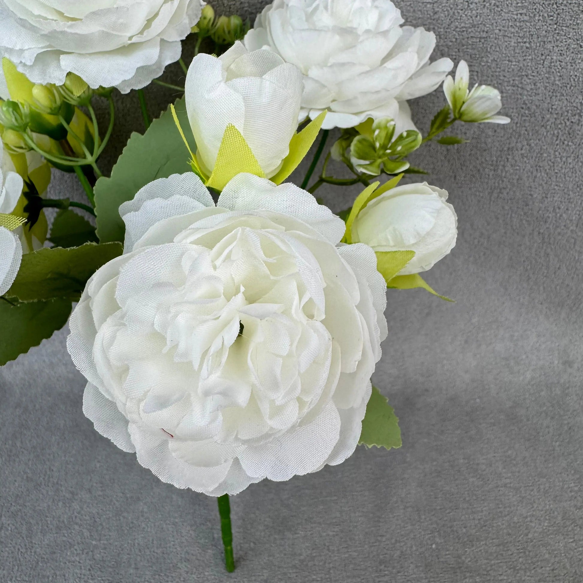 White Silk Peony Bush - 5 Heads RosesHQ.com