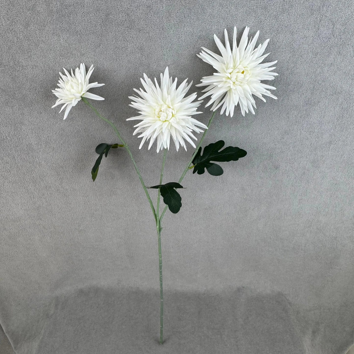 White Silk Flame Chrysanthemum Spray - 3 Heads RosesHQ.com
