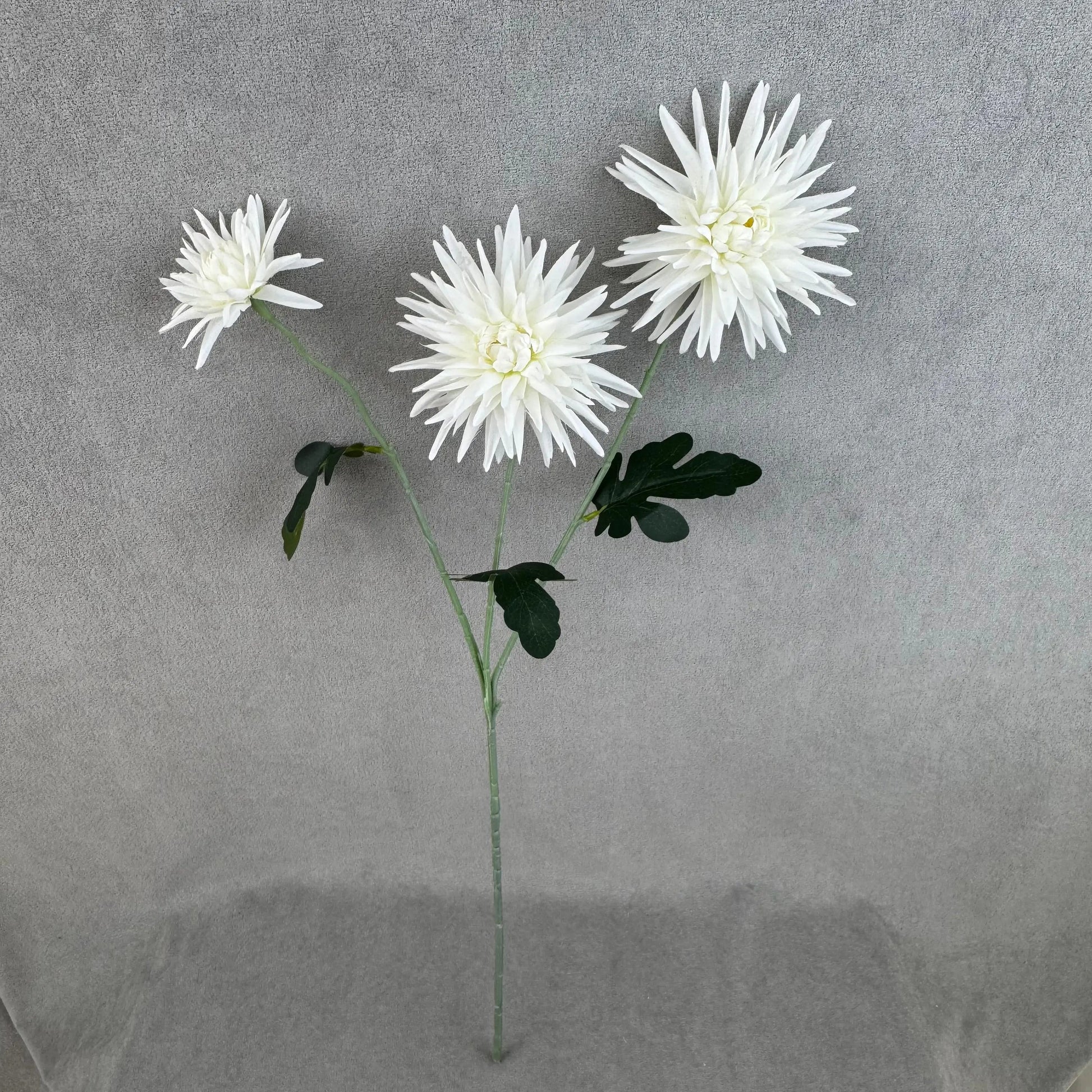 White Silk Flame Chrysanthemum Spray - 3 Heads RosesHQ.com