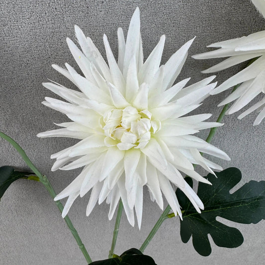 White Silk Flame Chrysanthemum Spray - 3 Heads RosesHQ.com