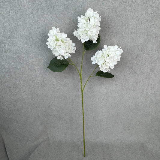 White Silk Pagoda Hydrangea Spray - 3 Heads RosesHQ.com