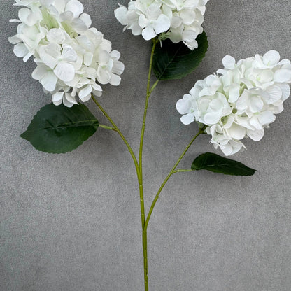 White Silk Pagoda Hydrangea Spray - 3 Heads RosesHQ.com