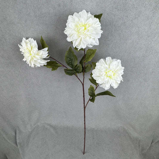 Ivory Silk Dahlia Spray - 3 Heads RosesHQ.com