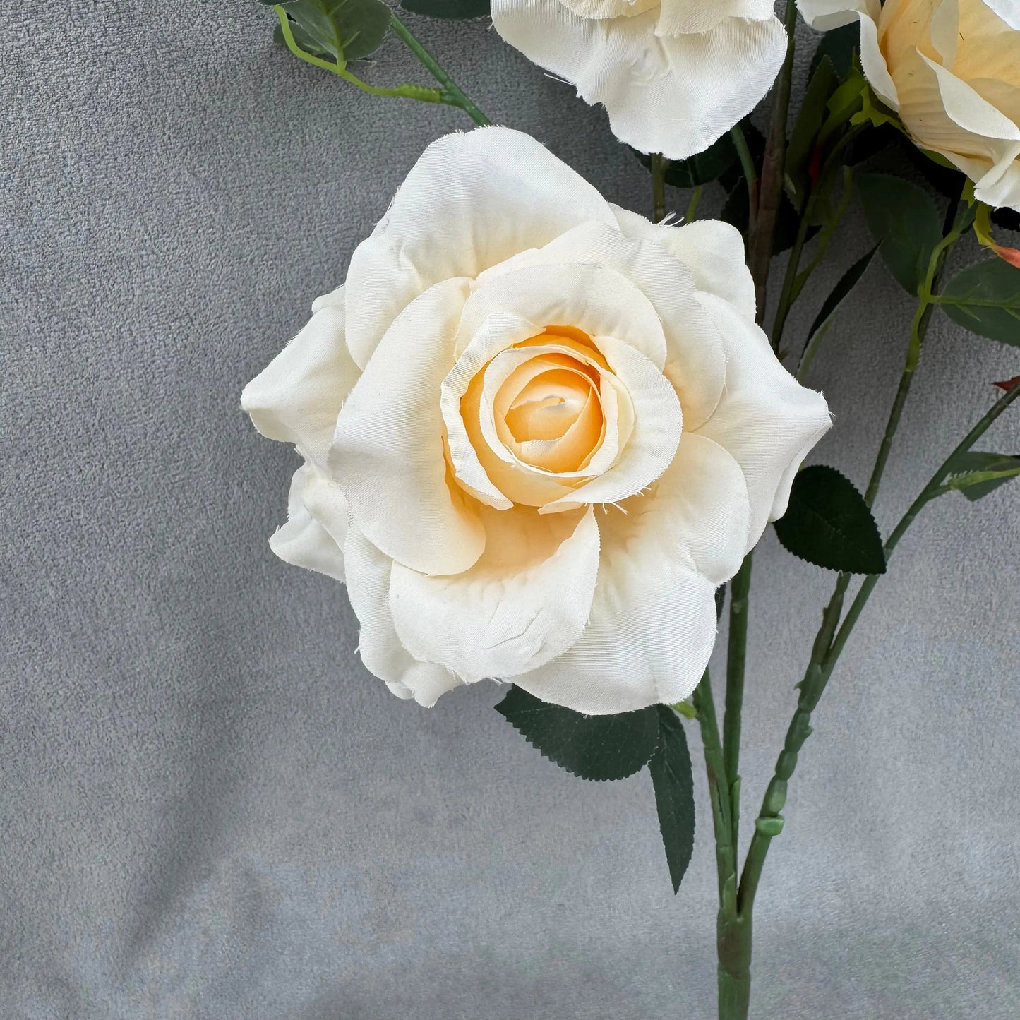 Champagne Silk Classic Rose Branch - 8 Heads RosesHQ.com