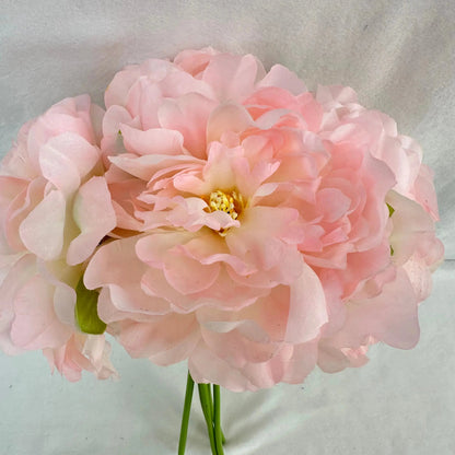Pink Silk Peony Bunch - 5 Heads RosesHQ.com