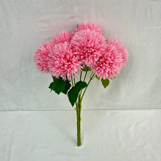 Pink Silk Golden Ball Bush - 7 Heads RosesHQ.com