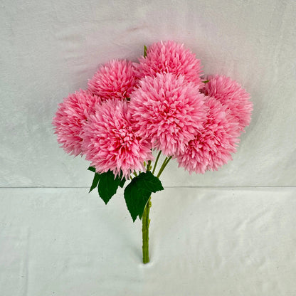Pink Silk Golden Ball Bush - 7 Heads RosesHQ.com