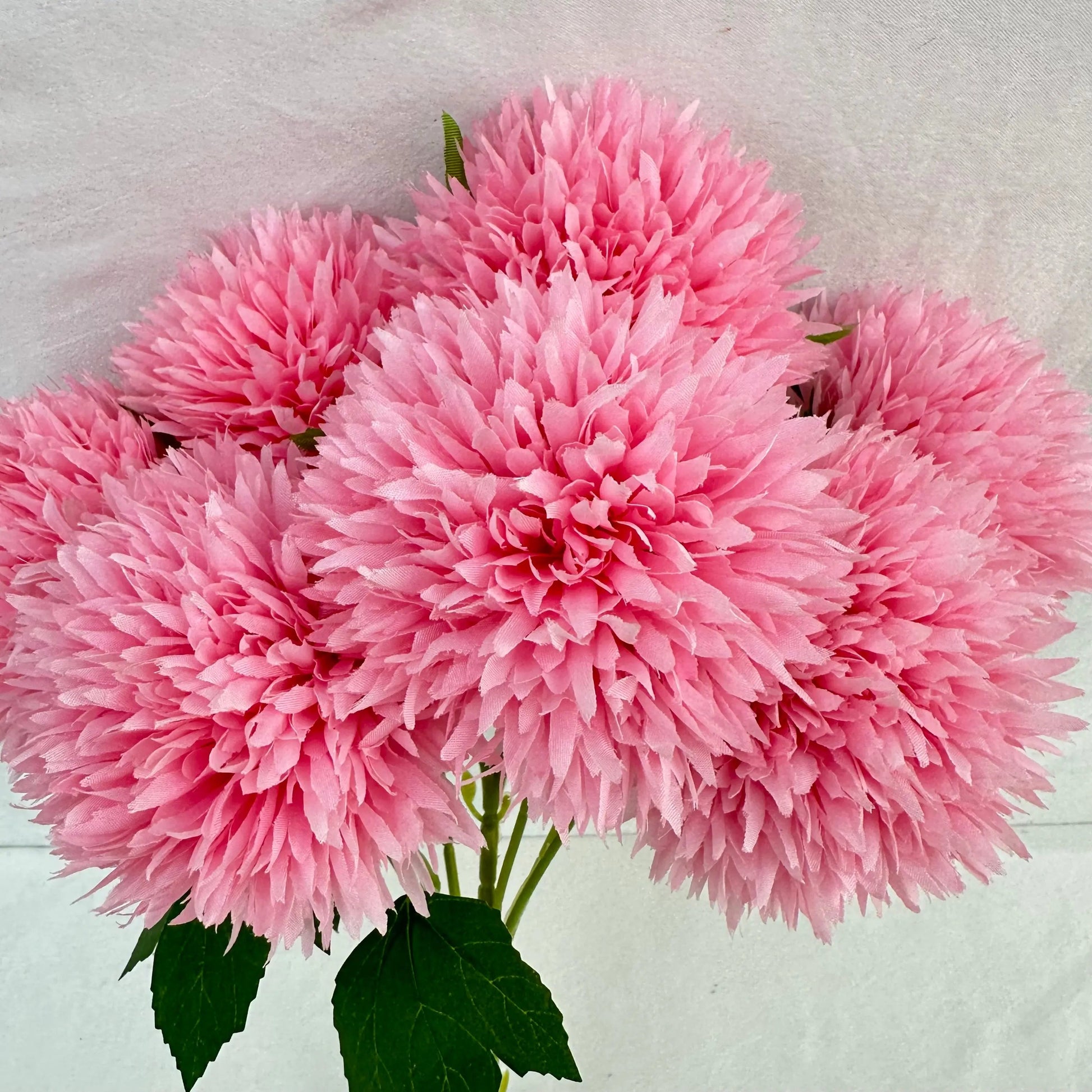 Pink Silk Golden Ball Bush - 7 Heads RosesHQ.com