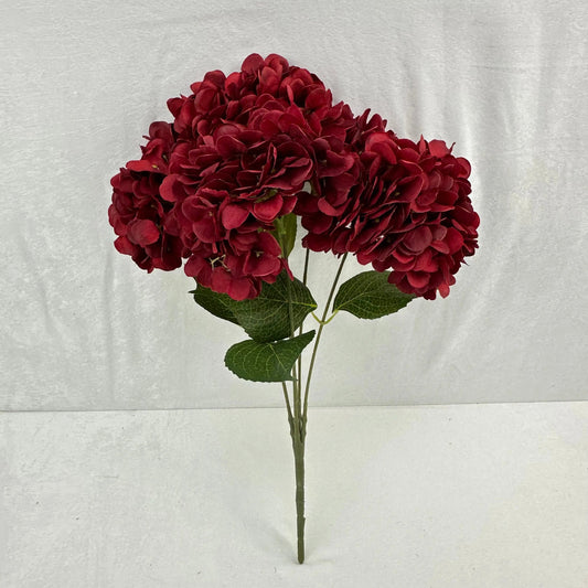 Red Silk French Hydrangea Bush - 5 Heads RosesHQ.com