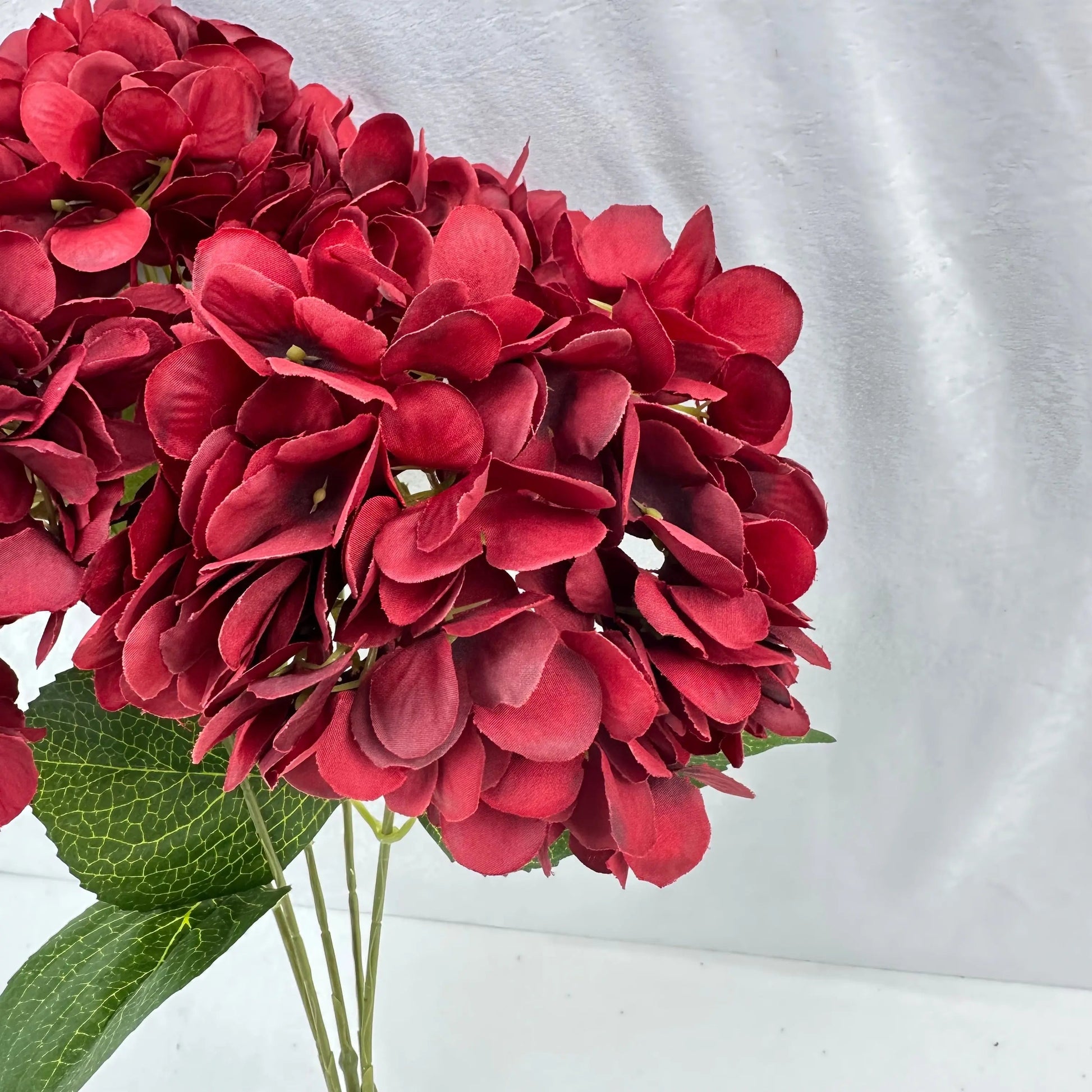 Red Silk French Hydrangea Bush - 5 Heads RosesHQ.com