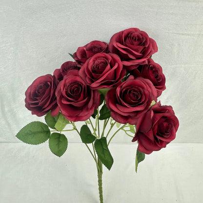Red Silk Holland Rose Bush - 9 Heads RosesHQ.com