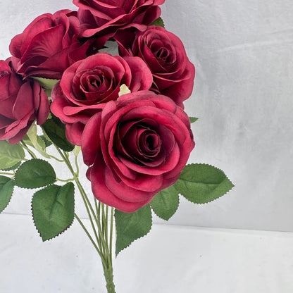 Red Silk Holland Rose Bush - 9 Heads RosesHQ.com