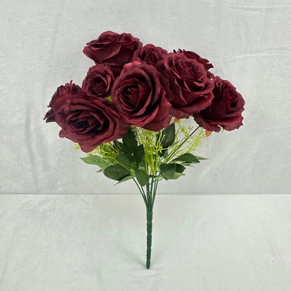 Red Silk Acacia Rose Bush - 9 Heads RosesHQ.com