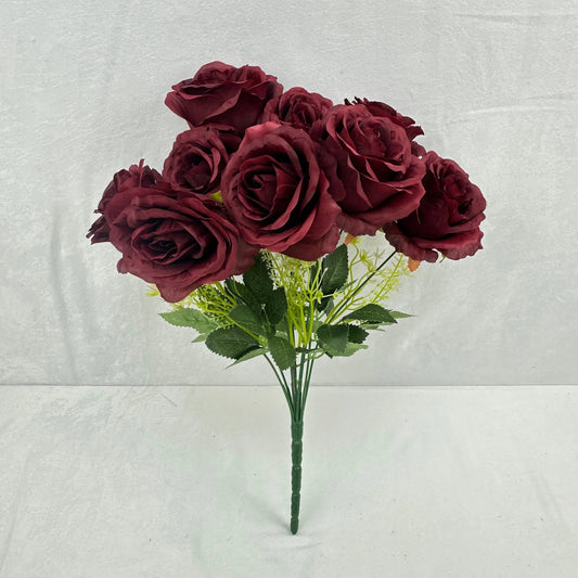 Red Silk Acacia Rose Bush - 9 Heads RosesHQ.com