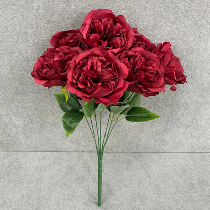 Red Silk Austin Rose Bush - 7 Heads RosesHQ.com