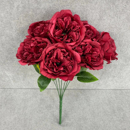 Red Silk Austin Rose Bush - 7 Heads RosesHQ.com
