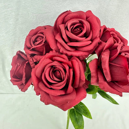 Red Silk Wedding Rose Bush - 7 Heads RosesHQ.com