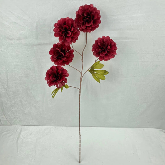 Red Silk Spiral Ball Bush - 5 Heads RosesHQ.com