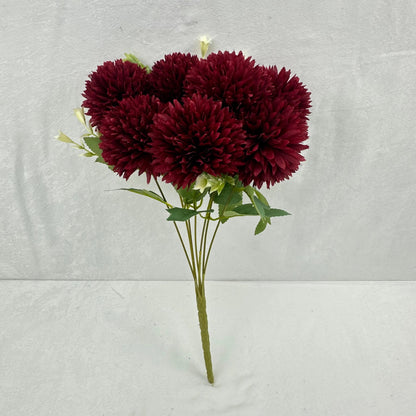 Red Silk Needle Chrysanthemum Bush - 7 Heads RosesHQ.com