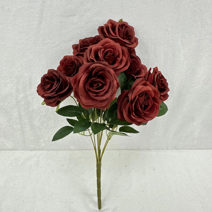 Brown Silk Wedding Rose Bush - 9 Heads RosesHQ.com