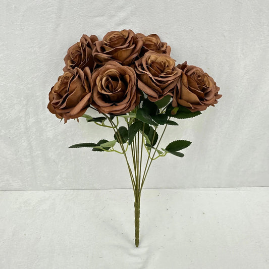 Brown Silk Wedding Rose Bush - 9 Heads RosesHQ.com