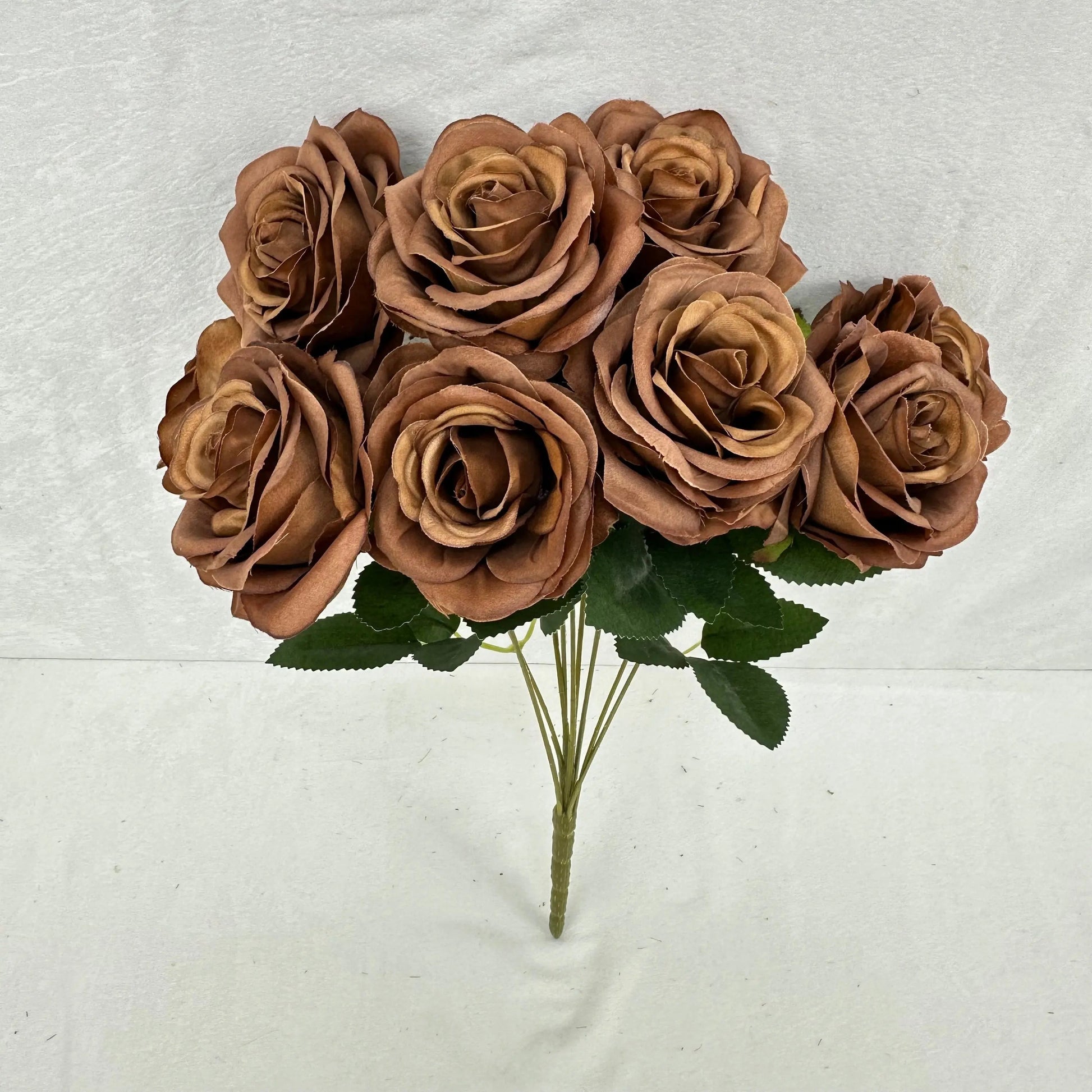Brown Silk Wedding Rose Bush - 9 Heads RosesHQ.com