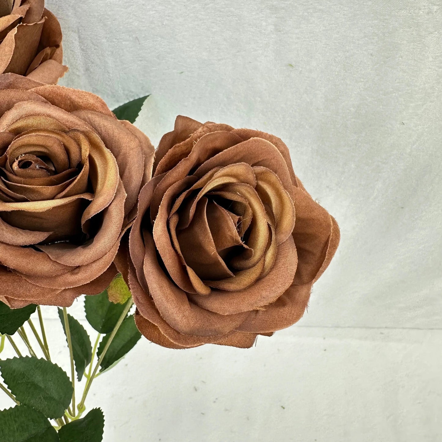 Brown Silk Wedding Rose Bush - 9 Heads RosesHQ.com