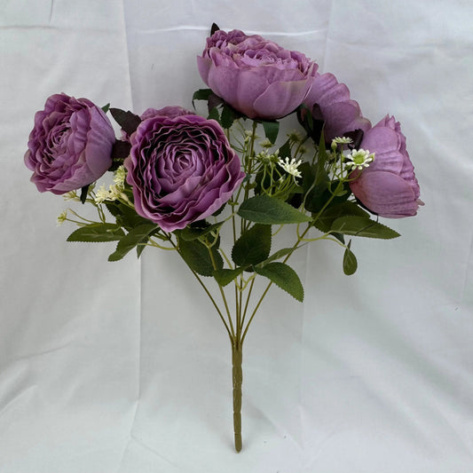 Lilac Silk Wrapped Rose Bush - 7 Heads RosesHQ.com