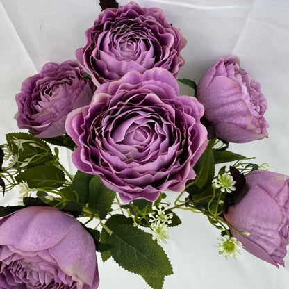 Lilac Silk Wrapped Rose Bush - 7 Heads RosesHQ.com