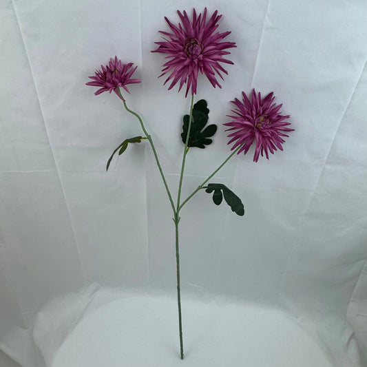 Pink Silk Flame Chrysanthemum Spray - 3 Heads RosesHQ.com