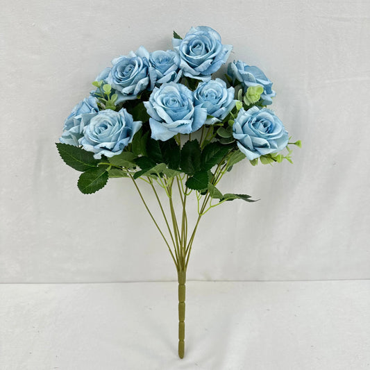 Blue Silk Wedding Rose Bush - 11 Heads RosesHQ.com