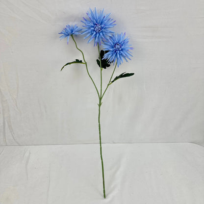 Blue Silk Flame Chrysanthemum Spray - 3 Heads RosesHQ.com