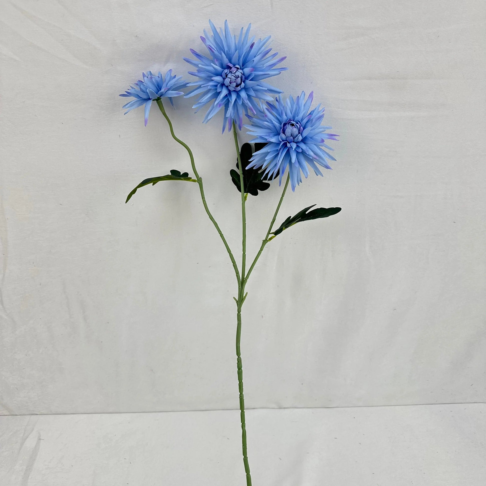 Blue Silk Flame Chrysanthemum Spray - 3 Heads RosesHQ.com