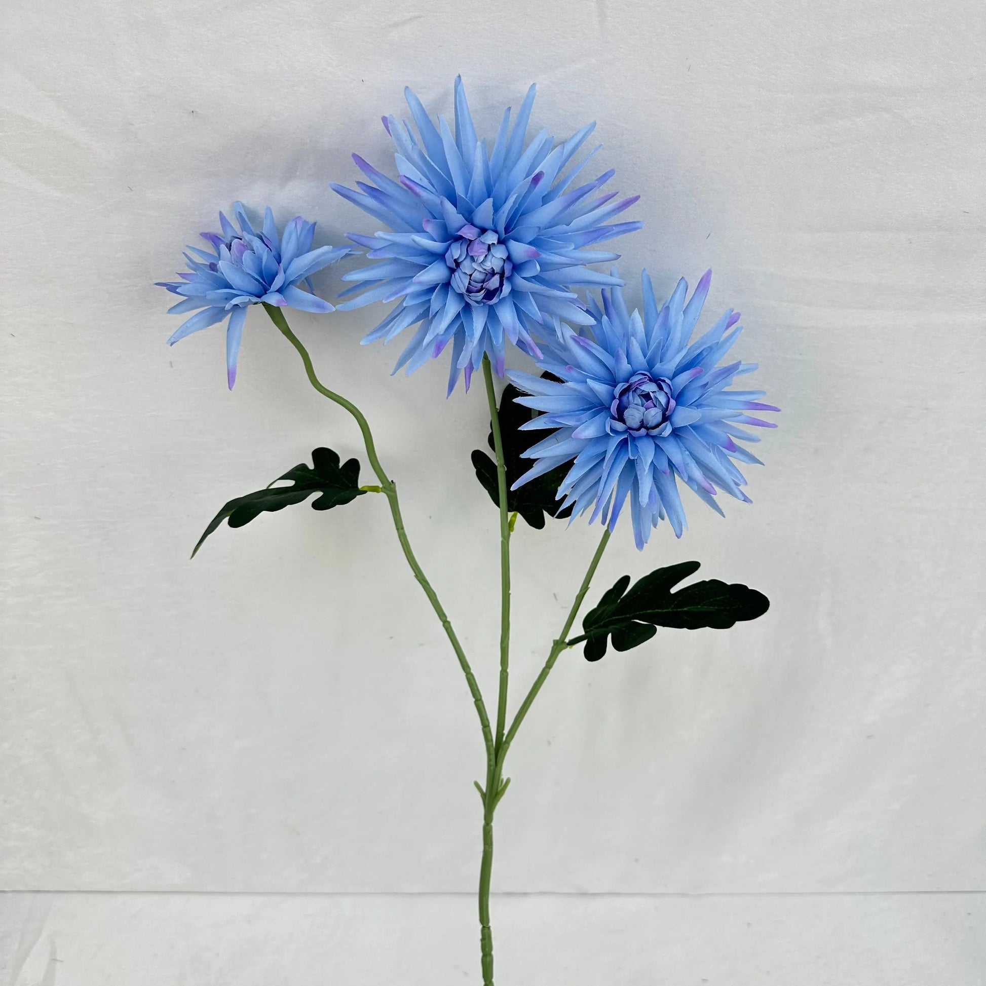 Blue Silk Flame Chrysanthemum Spray - 3 Heads RosesHQ.com