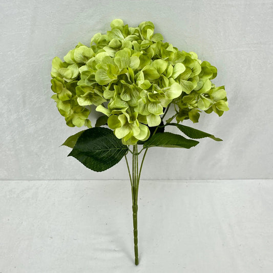 Green Silk 3D Hydrangea Bush - 5 Heads RosesHQ.com